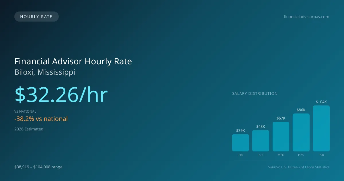 Financial Advisor Hourly Rate in Biloxi, MS — 2026 est., based on 2025 BLS